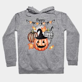 Pumpkin Witch Hat & Candies: Halloween Delight Hoodie